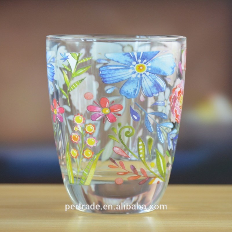 kualitas Heavy Duty Tumbler Drinking Glasses With Decorated Pattern pabrik