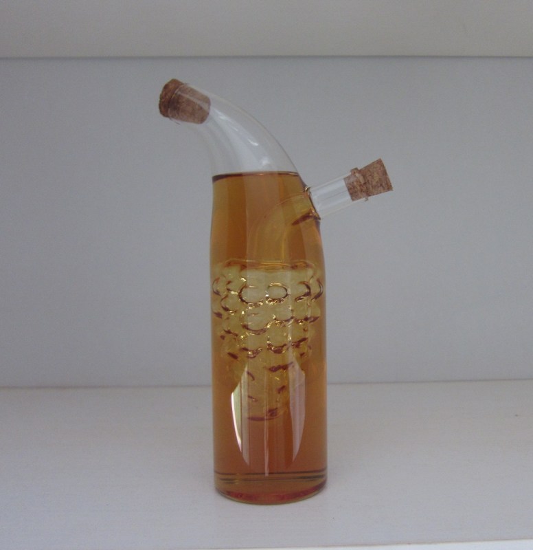 kualitas Double Layer Grape Shape Glass Canister With Lid For Oil pabrik