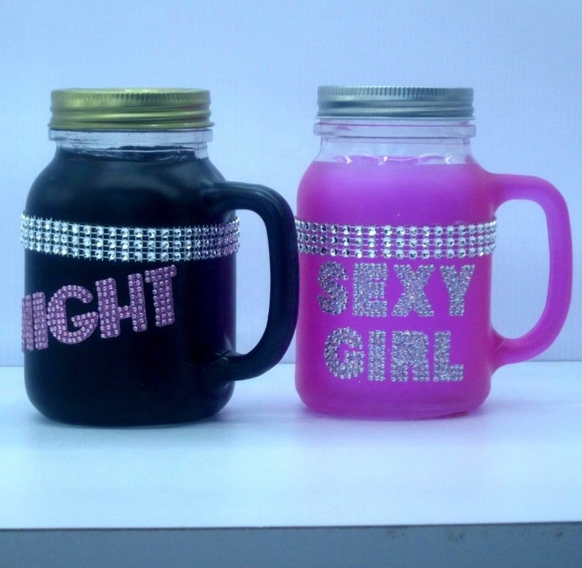 kualitas Color Diamonds Fonts Handpainted Glass Container For Kitchen pabrik