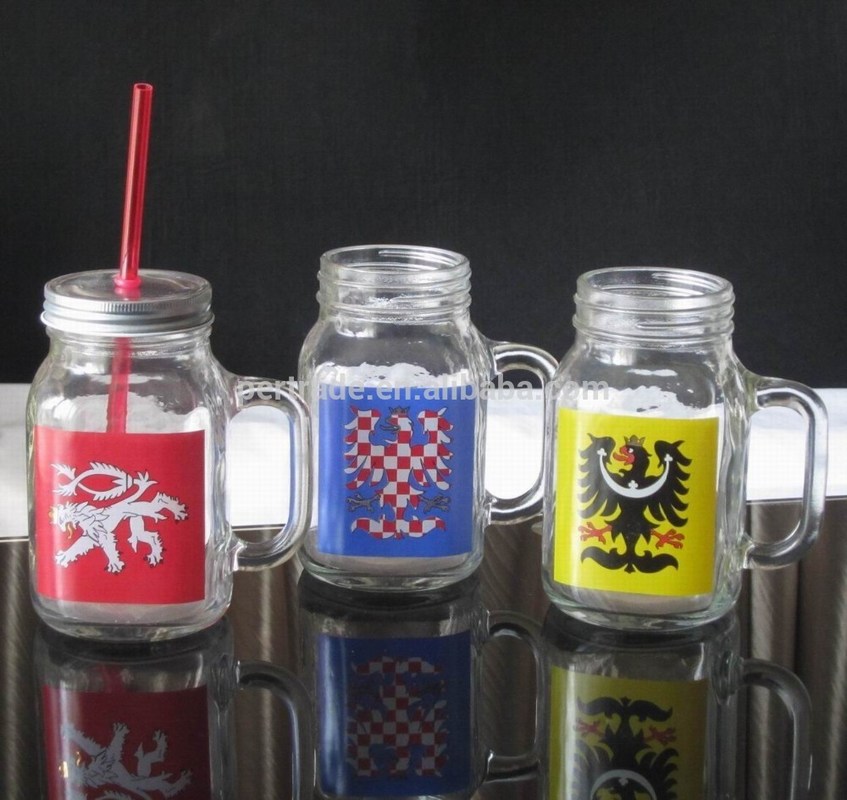 kualitas Color Diamonds Fonts Handpainted Glass Container For Kitchen pabrik