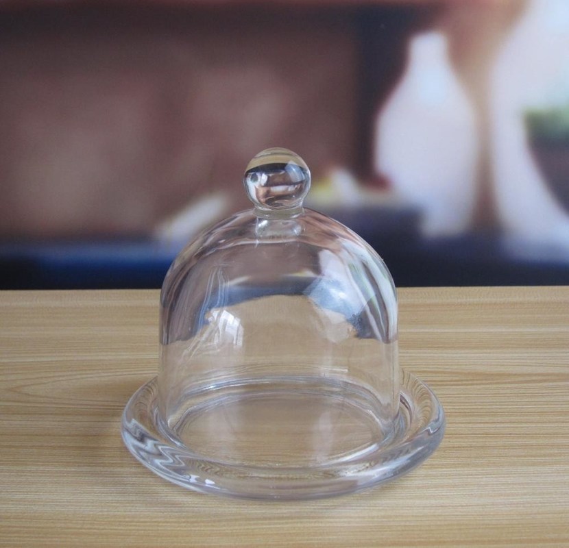 kualitas Transparent Oval Lead Free Glass Butter Keeper ,  Clear Butter Plate pabrik