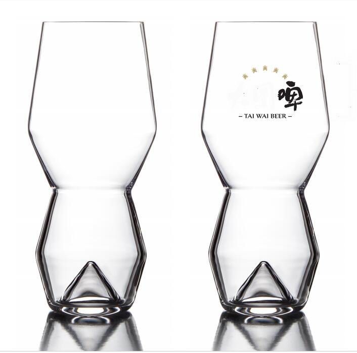 kualitas Unique Peak Bottom Ipa Glass Handmade Crystal Craft Beer Glasses pabrik