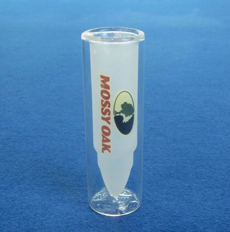 kualitas Bullet Shaped Double Wall 45ml Unique Shot Glasses pabrik
