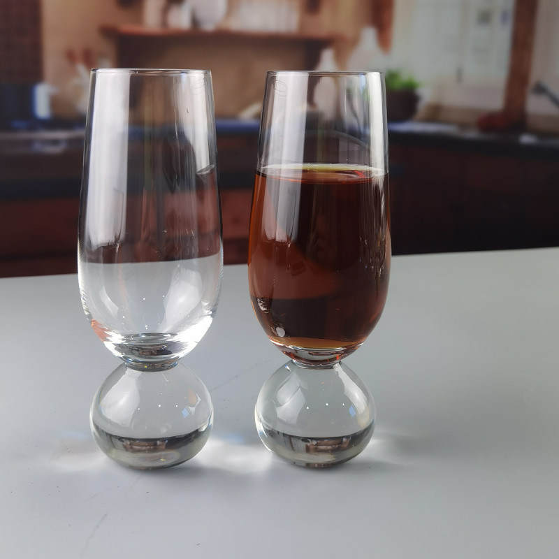kualitas Ball Stemmed Lead Free Crystal Highball Tumblers For Champagne pabrik