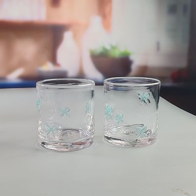 kualitas 14oz Valentine's Decorative DOF Glass Bowknot Water Tumbler Glasses Mexico Icon Rock Glass Cup for Wedding Party Gift pabrik