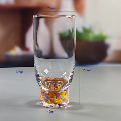 kualitas Handmade Modern Design Colorful Cocktail Drinking Glasses Custom Confetti Beverage Highball Glass pabrik