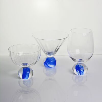 kualitas Elegant Blue Cloud Crystal Wine Glass Set Ideal For Restaurants Hotels Bars And Catering Services Providing Superior Clarity And Style pabrik