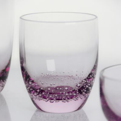 kualitas Crystal Wine Glass handblown with subtle trapped bubbles and a soft lavender to clear gradient combining beauty and durability pabrik