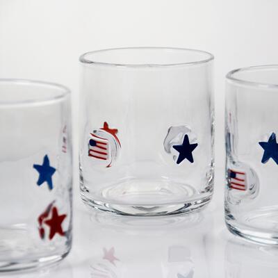kualitas Hand Blown Patriotic Design Icon Glass dengan Kapasitas 400ml - Clear Tumbler untuk Whiskey dan Cocktail pabrik
