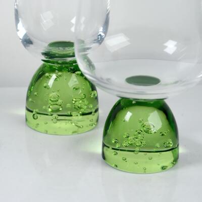 kualitas Handcrafted Bubble Base Crystal Wine Glass Goblet dengan Lead Free Crystal Glass untuk makan yang elegan pabrik