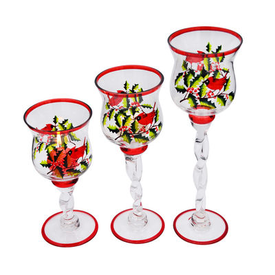 kualitas Glass Candle Holders For Christmas pabrik