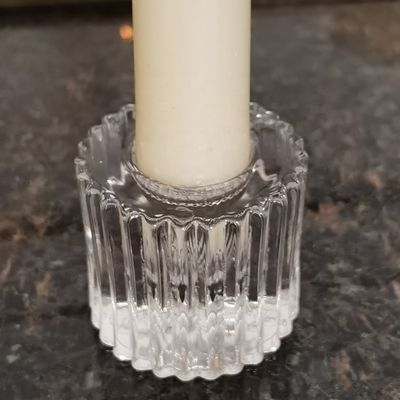 kualitas Crystal Embossed Mini Candle Stand for special event pabrik