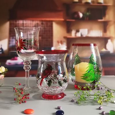 kualitas Ice Crack Classic American Glass Hurricane Candle Holder pabrik