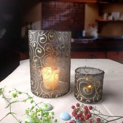 kualitas Decorative Handmade Silk Sleeve Coat Cylinder Candle Holders pabrik
