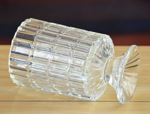 kualitas Heavy Duty Foot Pillar Glass Candle Holders , Clear Glass Candle Holders As Flower Vase pabrik