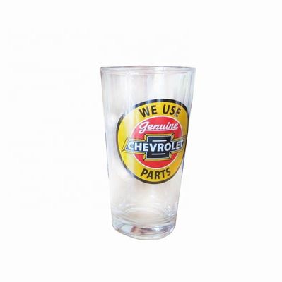 kualitas Tall Giant 20 Oz Pint Craft Beer Glasses With Color Decal pabrik