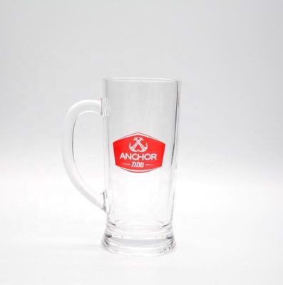 kualitas Promotion Branded 21 Oz Beer Glass Stein With Color Decal pabrik