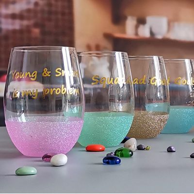 kualitas LFGB 450ml Wine Glass , Crystal Wine Glass For Anuversery Party pabrik