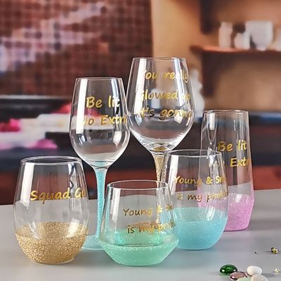 kualitas LFGB 450ml Wine Glass , Crystal Wine Glass For Anuversery Party pabrik