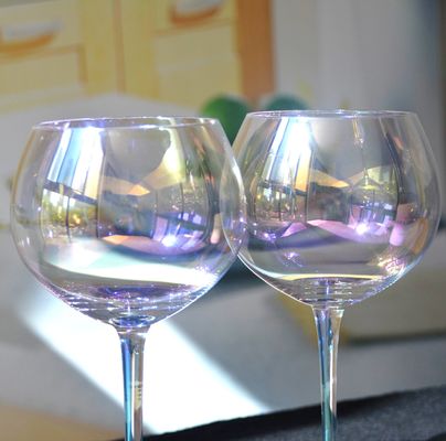 kualitas Giant Rainbow Color Balloon Shape 23 Oz Crystal Wine Glasses pabrik