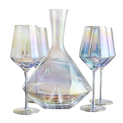 kualitas Hand Blown Crystal Wine Glass Set pabrik