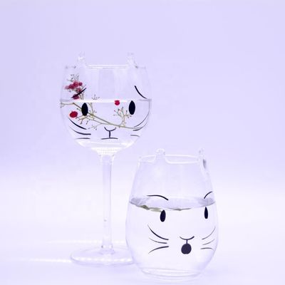 kualitas Cat Shaped 400ml Crystal Balloon 14 Oz Wine Glasses pabrik