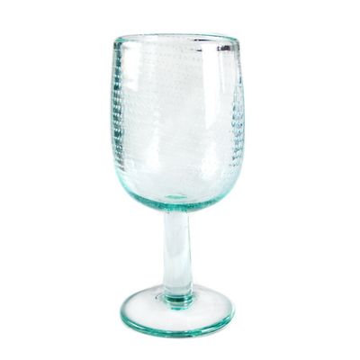 kualitas Natural Color Thick Wall 11oz Vintage Crystal Goblets With Bubbles pabrik