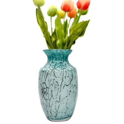 kualitas Oriental Color Marble Decorative Glass Vase , Tall Centerpiece Vases For Hotle pabrik