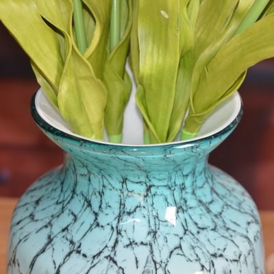 kualitas Oriental Color Marble Decorative Glass Vase , Tall Centerpiece Vases For Hotle pabrik