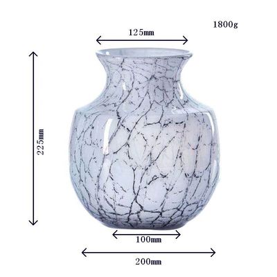 kualitas Marble Stripes Large Glass Vase Centerpieces pabrik