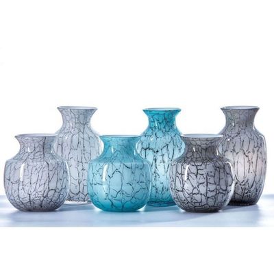 kualitas Marble Stripes Large Glass Vase Centerpieces pabrik
