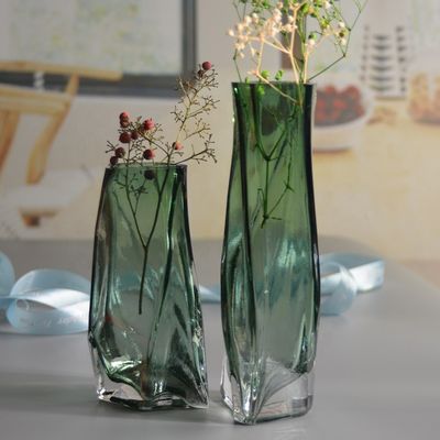kualitas 3 Size Warped Grey Color Tall Centerpiece Vases pabrik