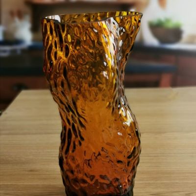 kualitas Tree Stump Shaped Customize Color Decorative Glass Vase pabrik
