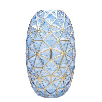 kualitas Creative Handpainted Decorative Glass Vase For Wedding pabrik