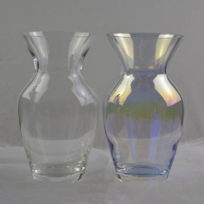 kualitas Customize Irridescent Decorative Glass Vase For Home pabrik
