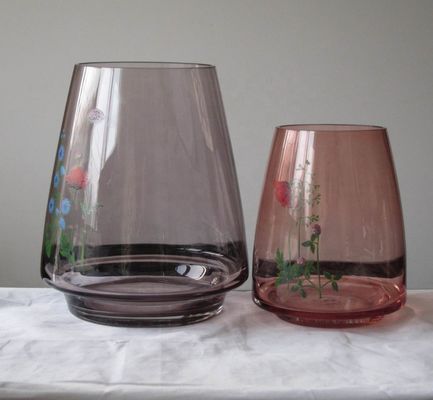 kualitas Handblown Vintage Tall Crystal Vases For Centerpieces pabrik