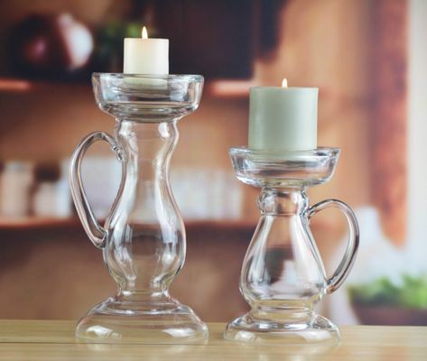 kualitas New Design Hand Blown Decorative Glass Vase With Handle pabrik