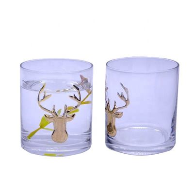kualitas Decorative Round Personalised Whisky Glass For Christmas pabrik