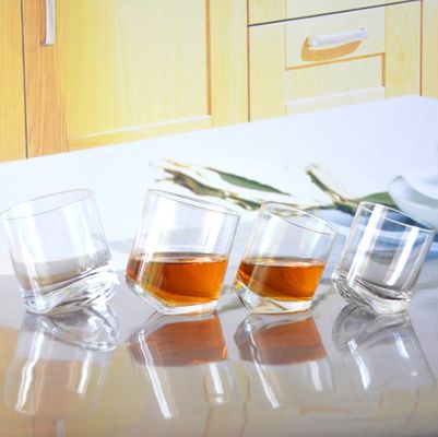 kualitas Lead Free Slanted Bottom Round Whiskey Tasting Glasses pabrik