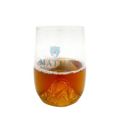 kualitas 14 Oz Whiskey Glasses With Creative Ice Montain Bottom pabrik