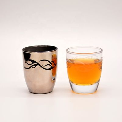 kualitas Platinum 50ml Unique Shot Glasses With Branded Decal Logo pabrik