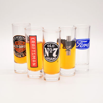 kualitas Promotion 2oz Shot Glasses With Logo Unique Shot Glasses pabrik