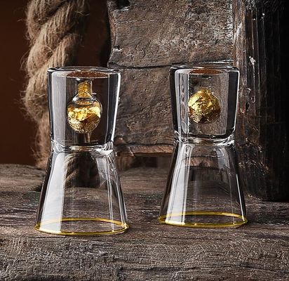 kualitas Gold Foil Bottom Shot Glass Set pabrik