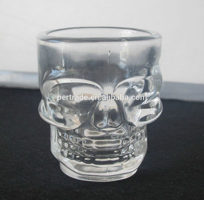 kualitas Machine Made Embossed Skull 1.5 Oz Shot Glasses pabrik