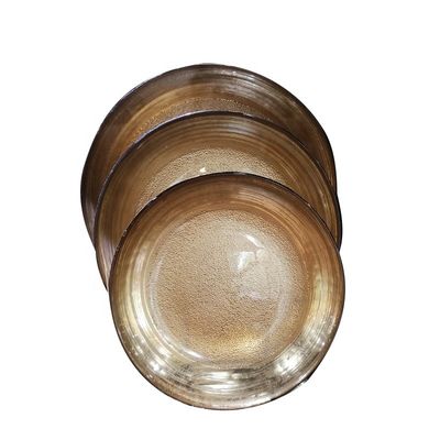 kualitas Golden Color Dessert Glass Charger Plates , Decorative Charger Plates For Wedding pabrik