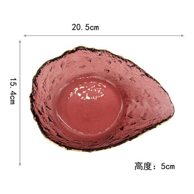 kualitas Irregular shaped Colored Creative Glass Charger Plates pabrik