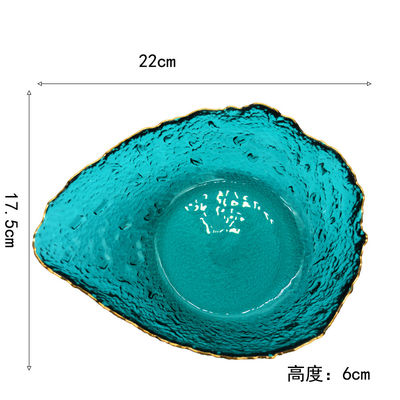 kualitas Irregular shaped Colored Creative Glass Charger Plates pabrik