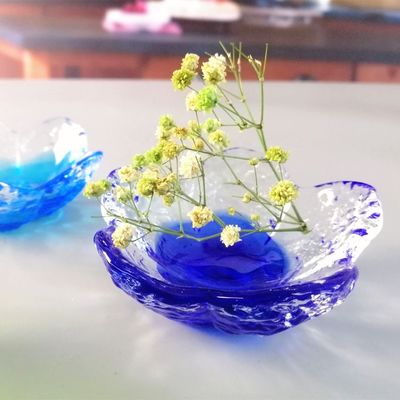 kualitas Ins Cherry Blossom Glass Sauce Plates For Dinner Table pabrik