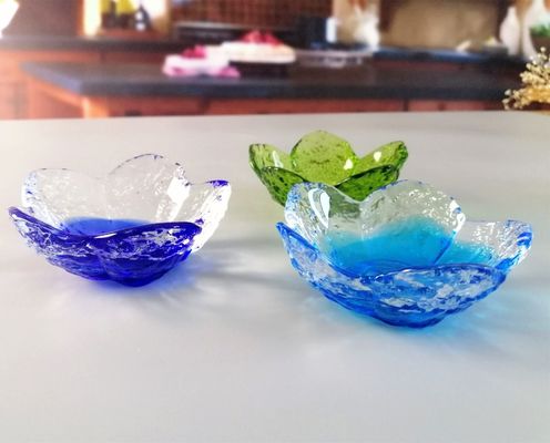 kualitas Ins Cherry Blossom Glass Sauce Plates For Dinner Table pabrik