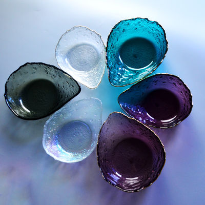 kualitas Exquisite Creative Water Drop Shape Glass Charger Plates pabrik